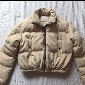 Commense Cream Corduroy Puffer Jacket
